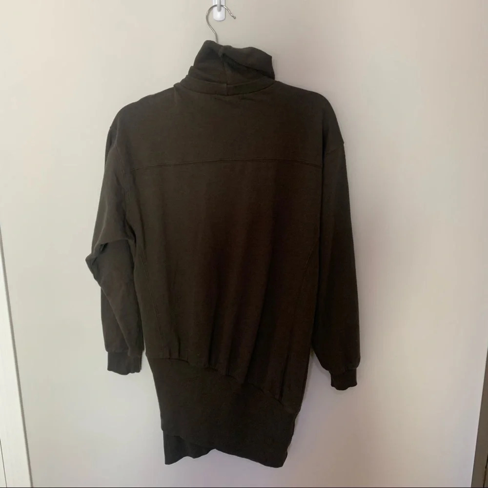 Young Fabulous & Broke Olive Green Turtle Neck Asymmetric Sweater Dress Small - Picture 10 of 10